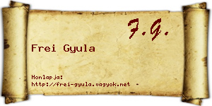 Frei Gyula névjegykártya
